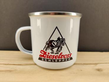 Fendt Dieselross Schlepper Emaille Tasse